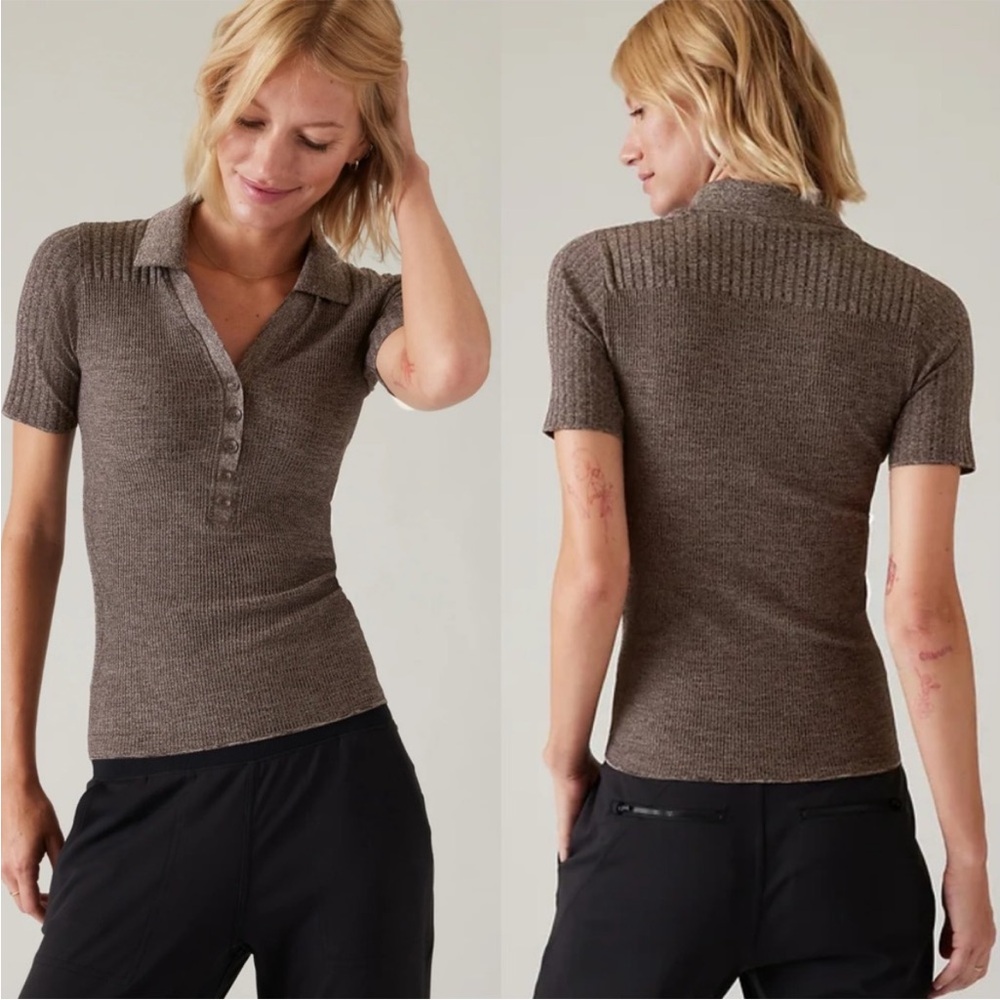 Athleta LUXE SEAMLESS POLO TEE